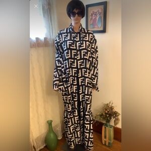 DianatouBoutik Collection Fendi Design Duster Dress